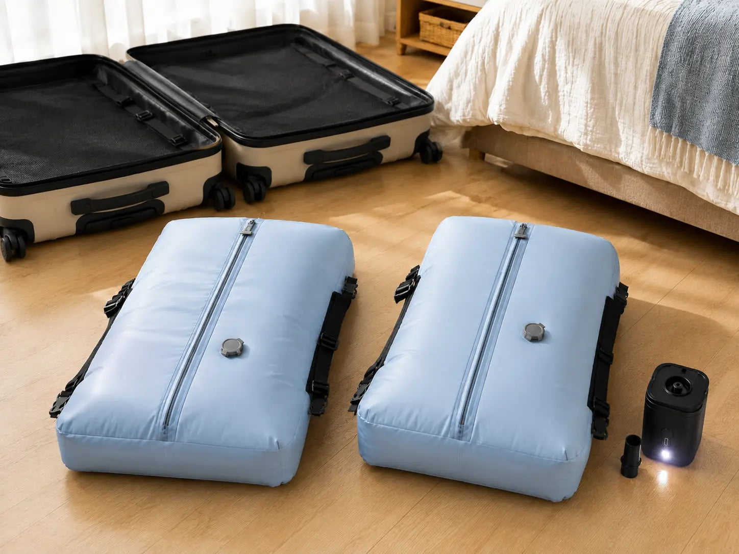 Bleu · 2 sacs + pompe